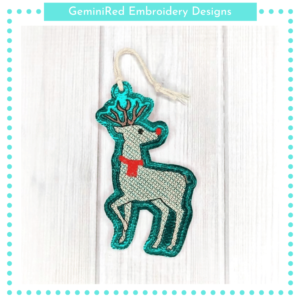 Reindeer Cross Stitch Ornament {4x4}