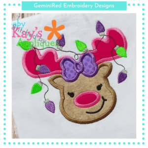 Reindeer Girl with Lights {Four Sizes}