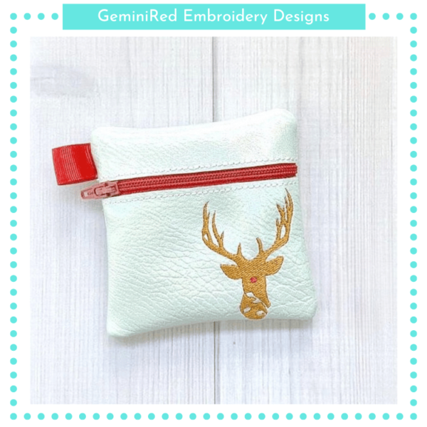 Reindeer Silhouette Zipper Bag {4x4}