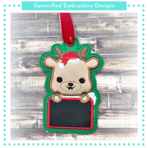 Reindeer Gift Tag Ornament {5x7}