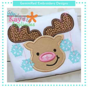 Reindeer with Snowflakes {Four Sizes}