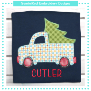 Retro Truck with Christmas Tree {Four Sizes}