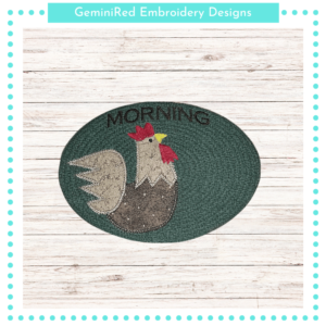 Rooster Morning Mug Rug {5x7}