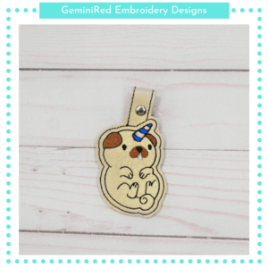 Rub my Tummy Key Fob {Eyelet & Snap}