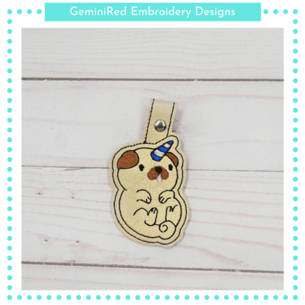 Rub my Tummy Key Fob {Eyelet & Snap}