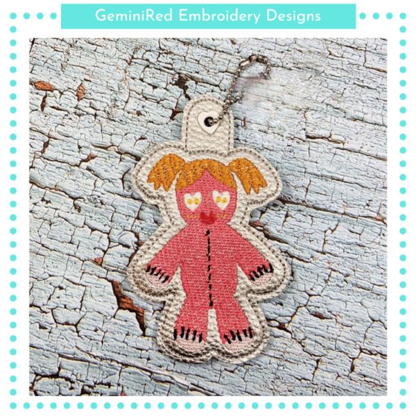 Sally Voodoo Doll Key Fob {Eyelet & Snap} - Image 2