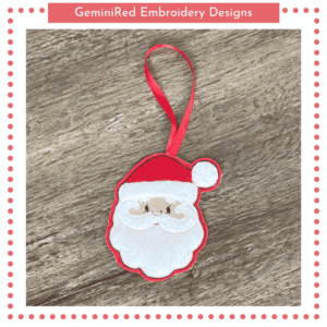 Santa Face Appliqué Ornament {4x4}