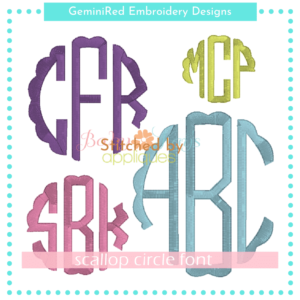 Scallop Circle Monogram Font {Four Sizes}