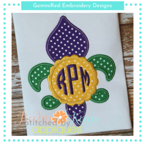 Scallop Monogram Fleur-de-lis {Four Sizes}
