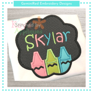Scalloped Trio Crayon Patch {Four Sizes}