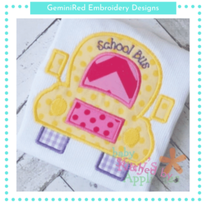 School Bus Appliqué {Four Sizes}
