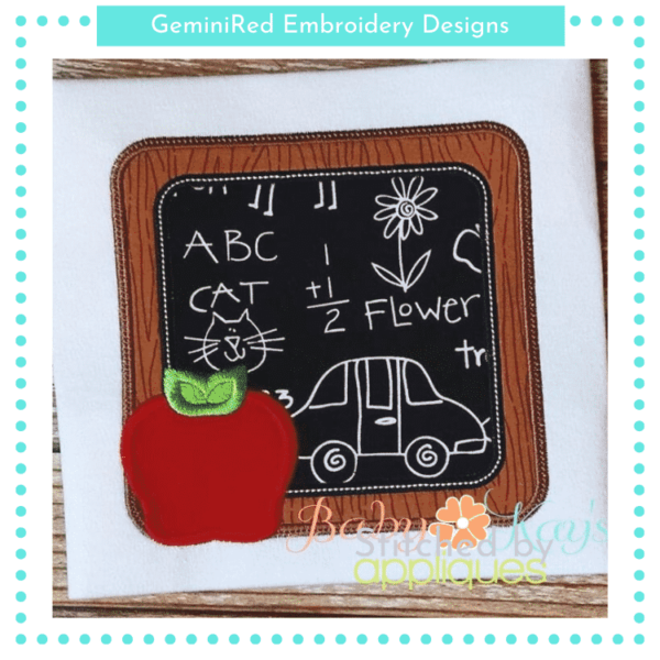 School Chalkboard with Apple {Four Sizes} - Image 2