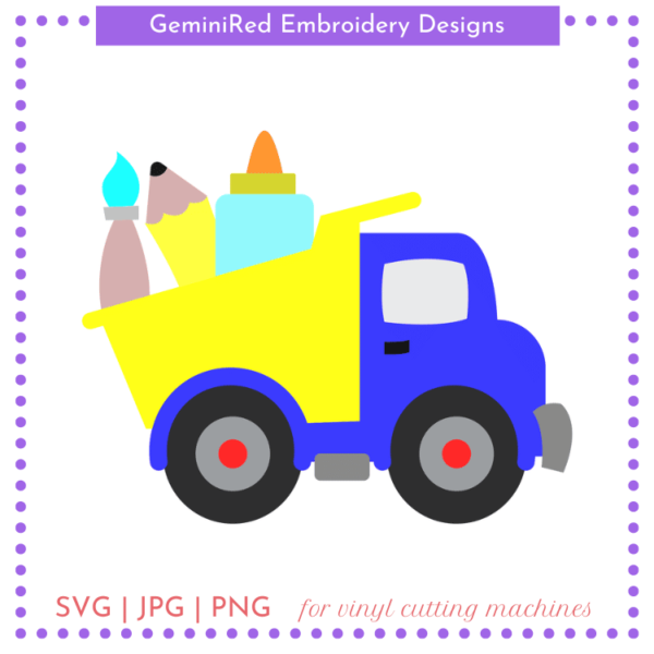 CUT FILE - School Supplies Dump Truck