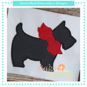 Scottie Dog with Bow {Four Sizes}
