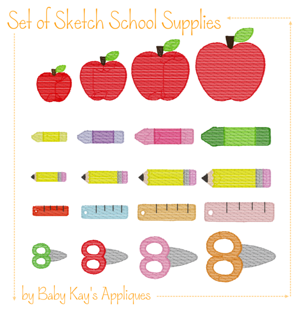 School Paper and Set of School Supplies - Image 4