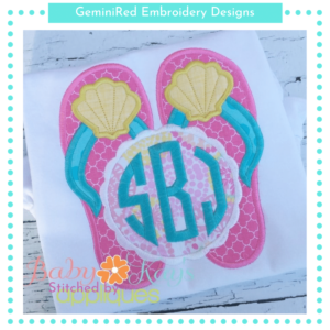 Sea Shell Monogram Flip-Flops {Four Sizes}