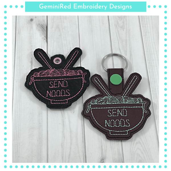 Send Noods Pun Key Fob {Eyelet & Snap}