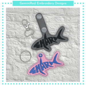 Shark Word Key Fob {Eyelet & Snap}