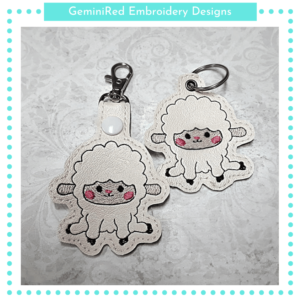 Sheepish Key Fob {Eyelets & Snap}