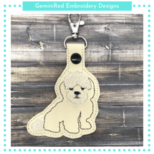 Shih Tzu Key Fob {Eyelet & Snap}