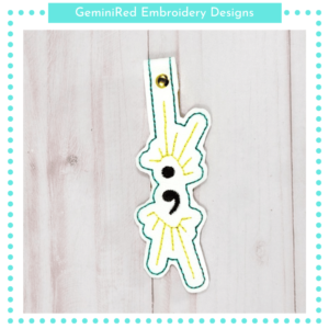 Shining Semicolon Key Fob {Eyelet & Snap}