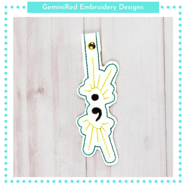 Shining Semicolon Key Fob {Eyelet & Snap}