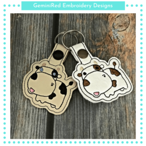 Silly Cow Key Fob {Eyelet & Snap}