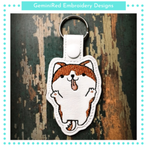 Silly Dog Key Fob {Eyelet & Snap}