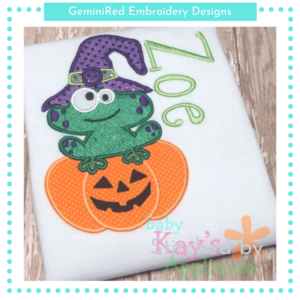 Silly Frog on a Pumpkin {Three Sizes}