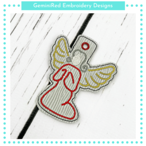 Simple Angel Key Fob 3 {Eyelet & Snap}