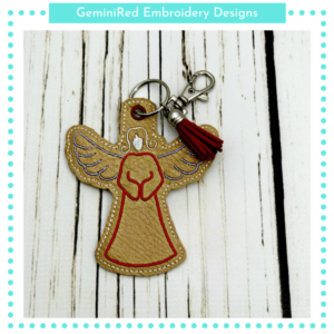 Simple Angel Key Fob 4 {Eyelet & Snap}