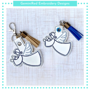 Simple Angel Key Fob 1 {Eyelet & Snap}