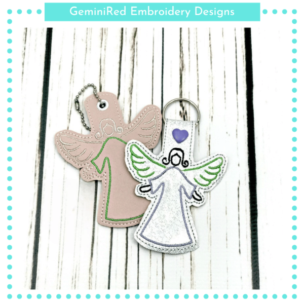 Simple Angel Key Fob 2 {Eyelet & Snap}