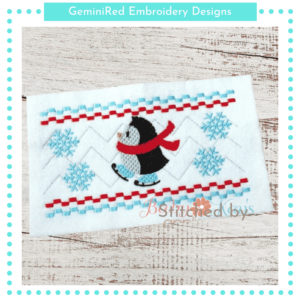 Skating Penguin Faux Smock {Three Sizes}