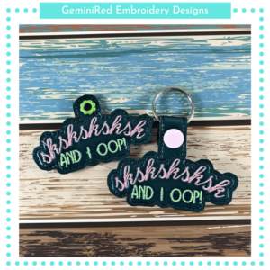 Sksksksk and I Oop Key Fob {Eyelet & Snap}