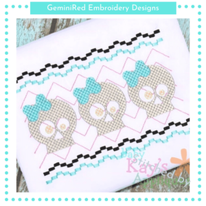 Skull Girl Faux Smock {Three Sizes}