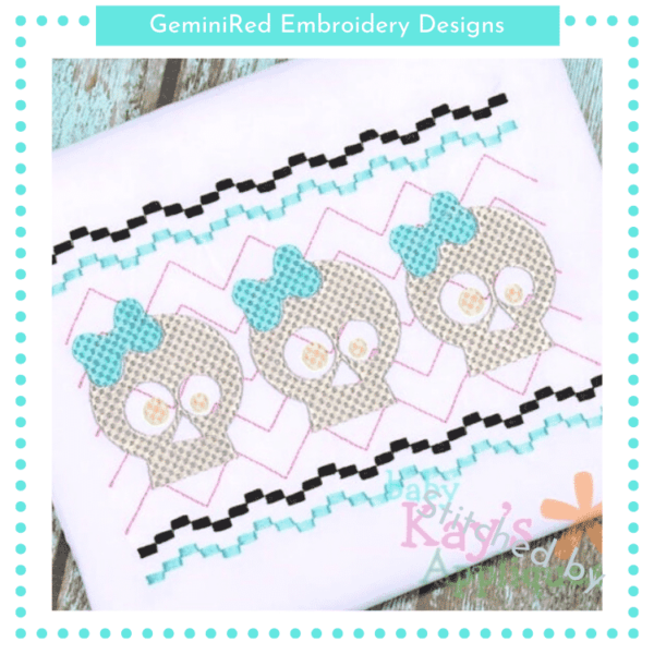Skull Girl Faux Smock {Three Sizes}