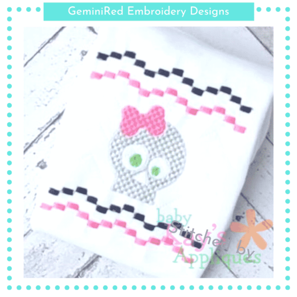 Skull Girl Faux Smock {Three Sizes} - Image 2