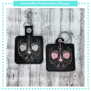 Skull Vein Key Fob {Eyelet & Snap}