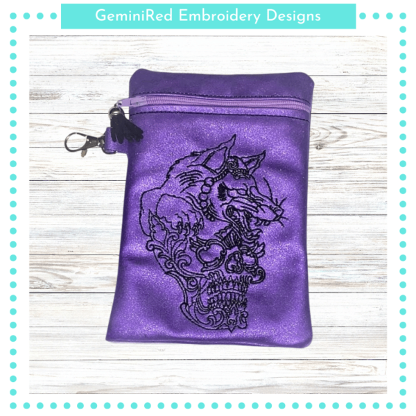 Skull Wolf Zipper Bag {Two Sizes} - Image 2