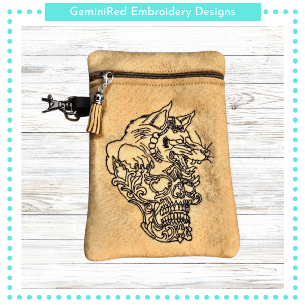 Skull Wolf Zipper Bag {Two Sizes}
