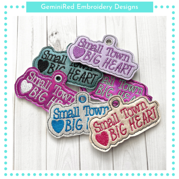Small Town Big Heart Key Fob {Eyelet & Snap} - Image 2