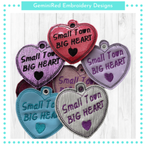 Small Town Big Heart Key Fob {Eyelet & Snap}