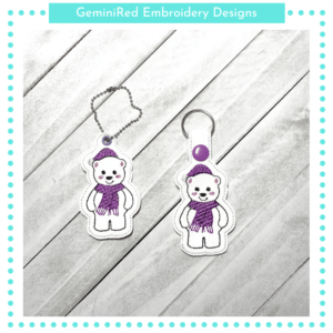 Snow Bear Key Fob {Eyelet & Snap}