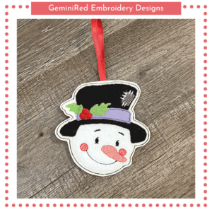 Snowman Face Appliqué Ornament {4x4}