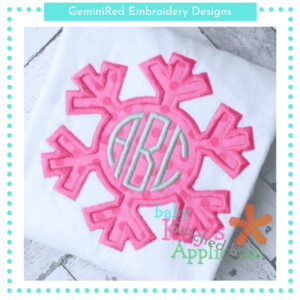 Snowflake Monogram Patch {Four Sizes}
