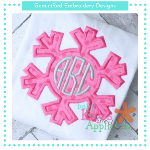 Snowflake Monogram Patch {Four Sizes}