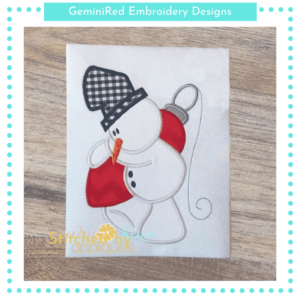Snowman Holding Ornament {Four Sizes}