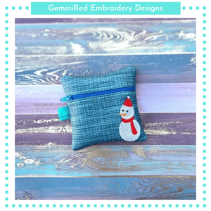 Snowman Zipper Bag {4x4}