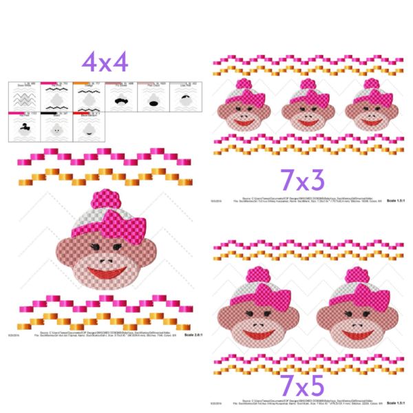 Sock Monkey Girl Faux Smock {Three Sizes} - Image 2